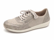 133-19-008 Dames Veterschoenen Sneaker Rieker N1112-60 Donkerbeige Wijdte H (2567)